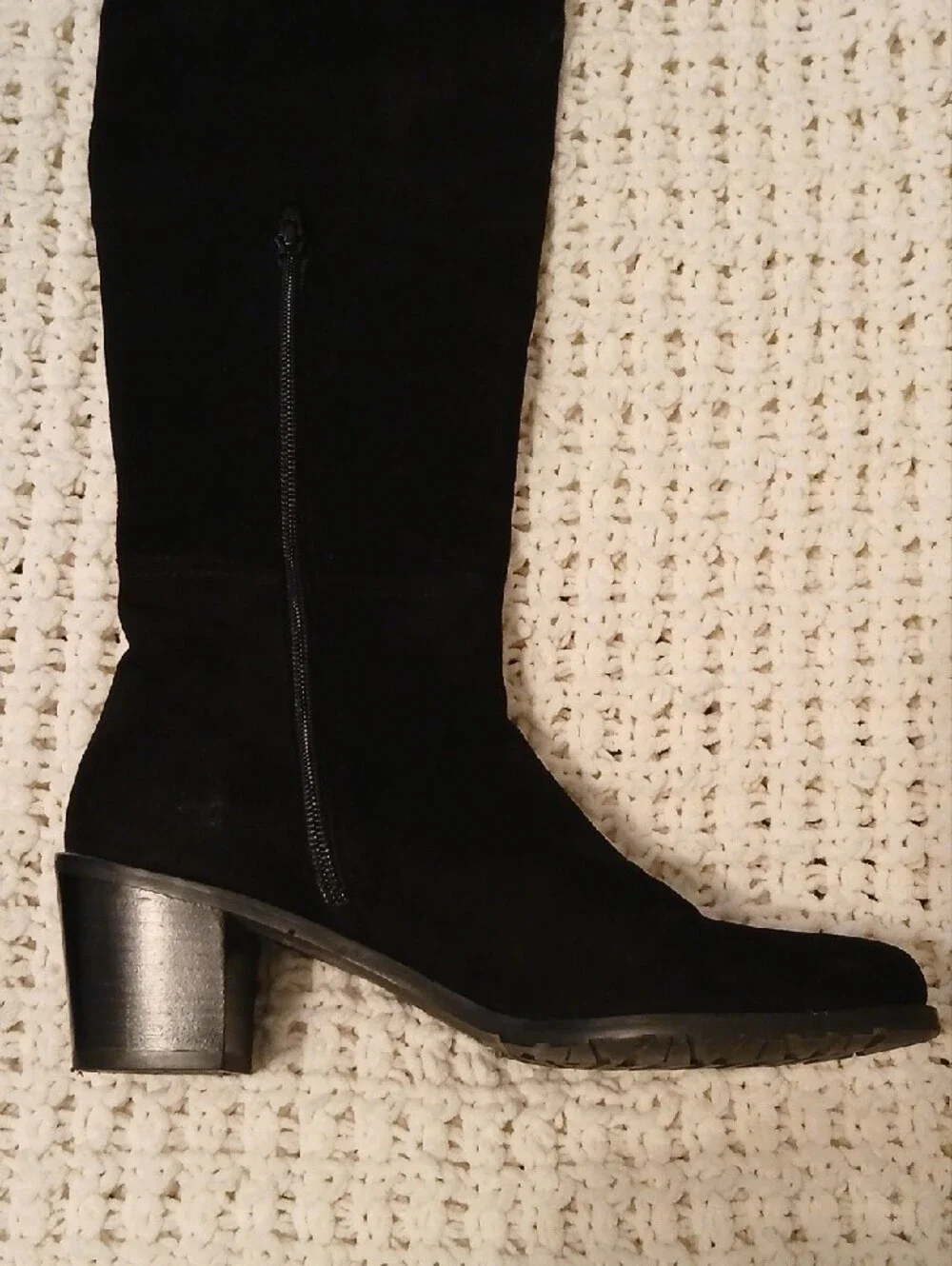 Stuart Weitzman Black Over-the-Knee Block Heel Boots